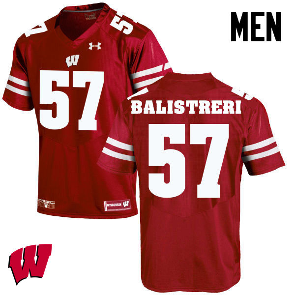 Wisconsin Badgers Men's #57 Michael Balistreri NCAA Under Armour Authentic Red College Stitched Football Jersey IV40P52YG